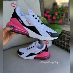 Bling Nike Air Max 270 Sneakers Shoes Customized With Crystals Women's New